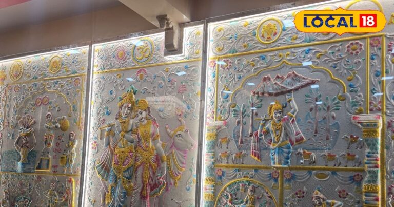 On the lines of Vrindavan, a depiction of Krishna’s life made of 25 kg silver was installed for the first time in Barmer.